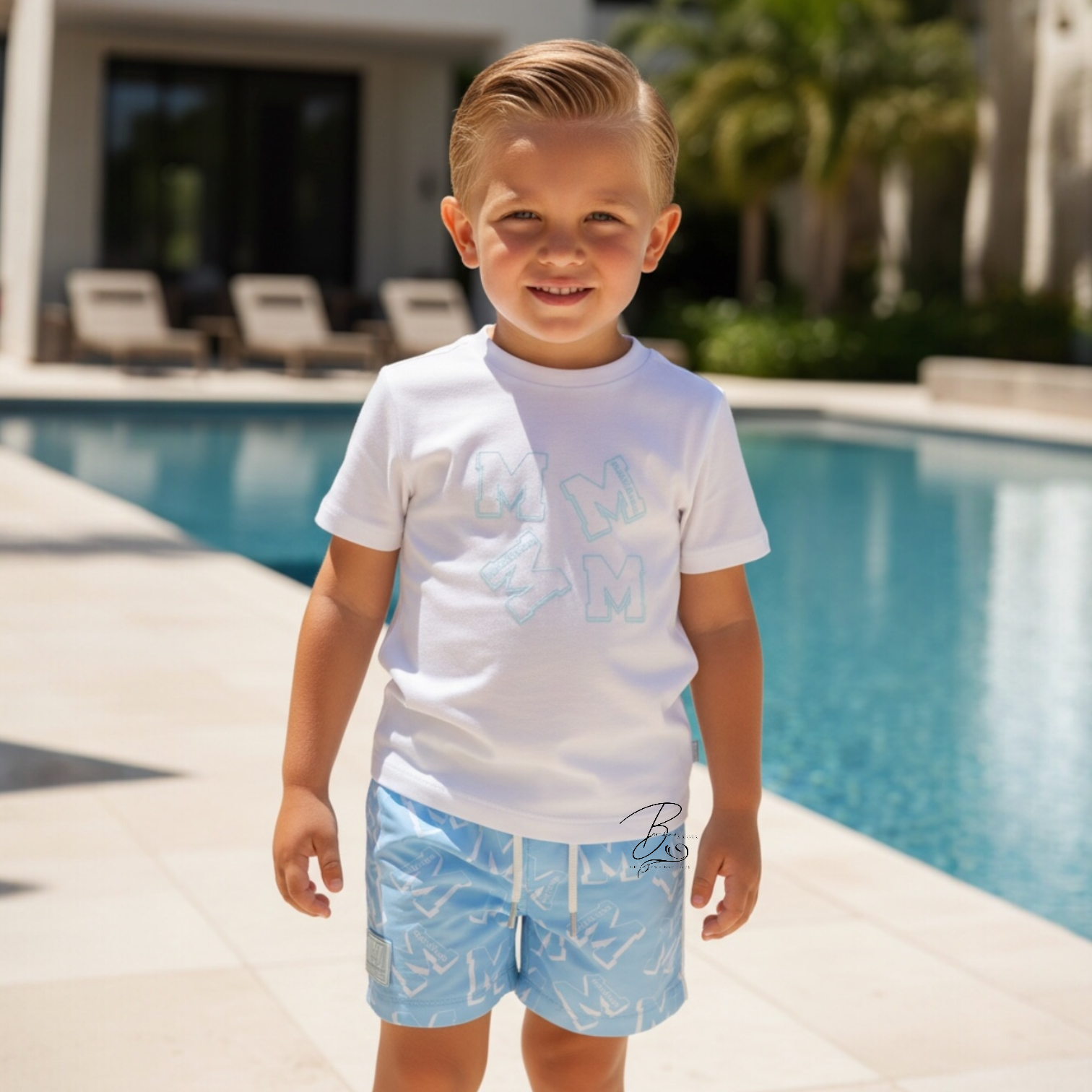 mitch & son blue swim short set