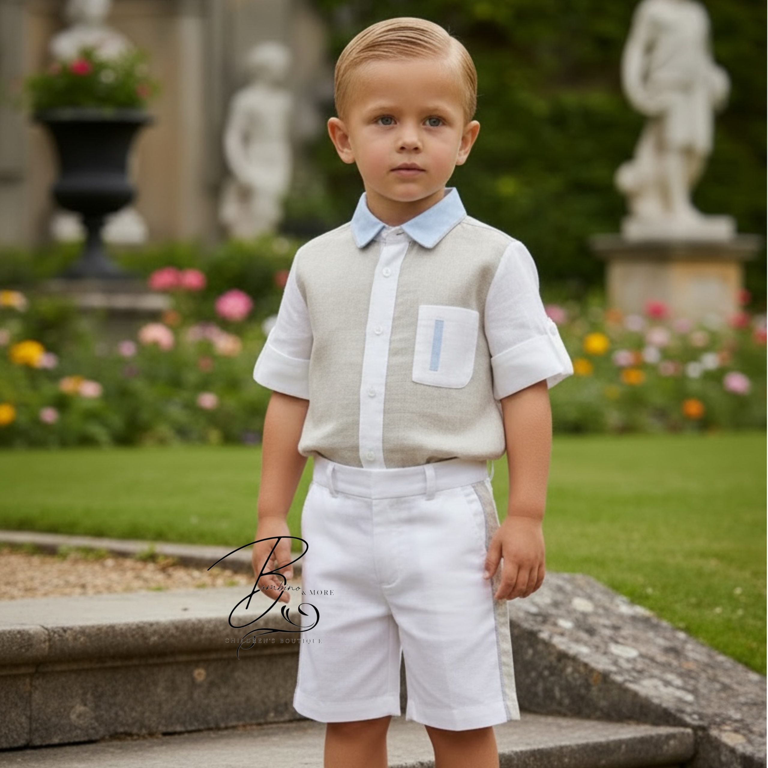 bimbalo boys colour block short set