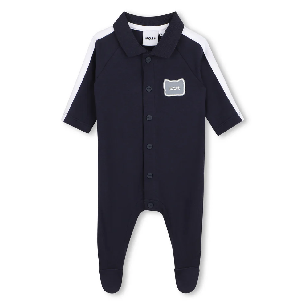 boss baby boys navy cotton babygrow