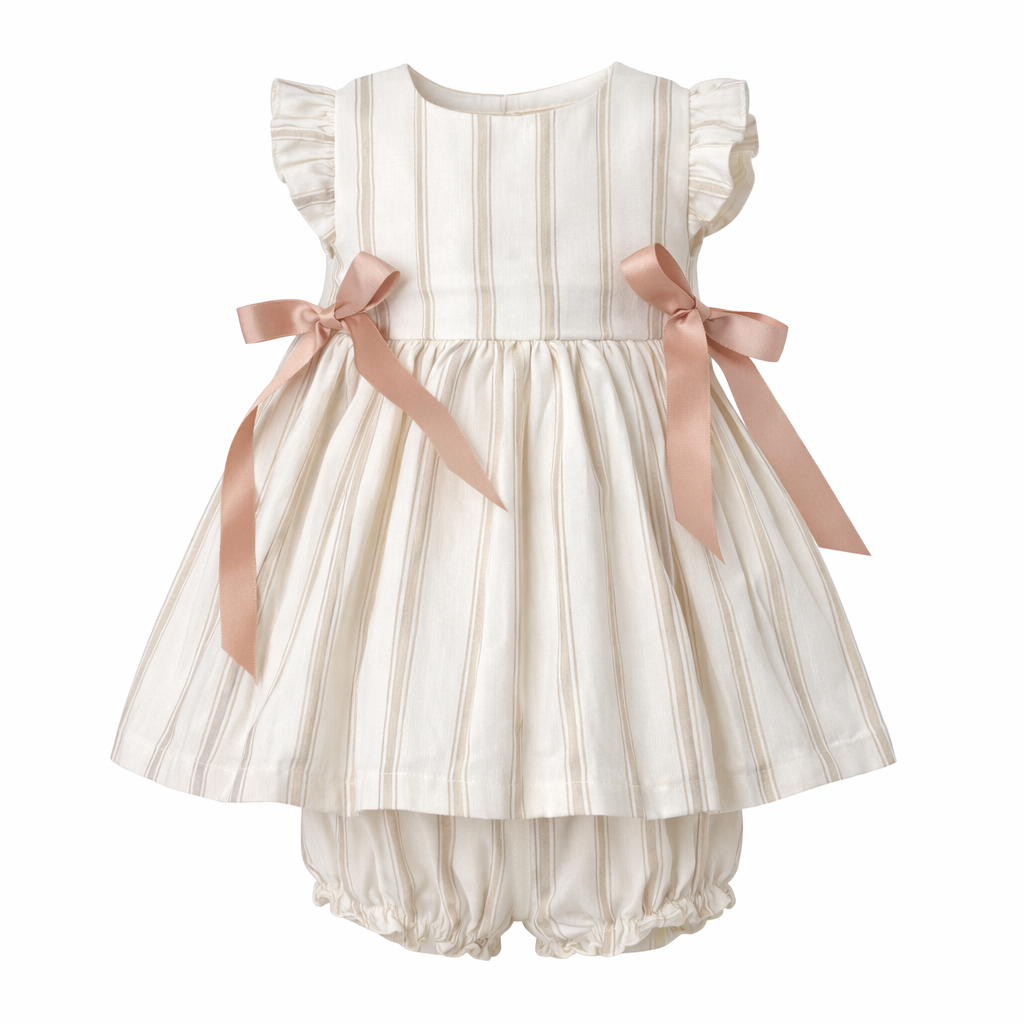 mac ilusion camel striped dress