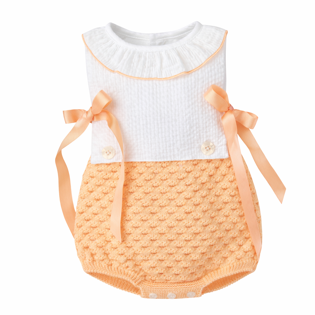 mac ilusion peach knit romper