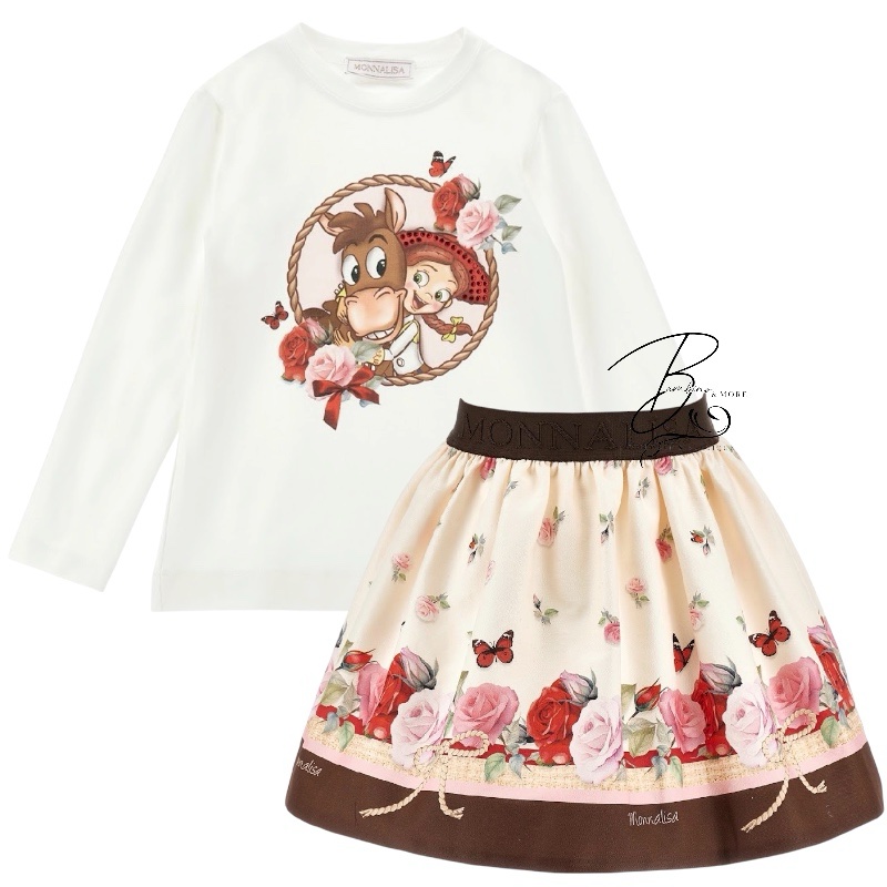 monnalisa girls jessie skirt set