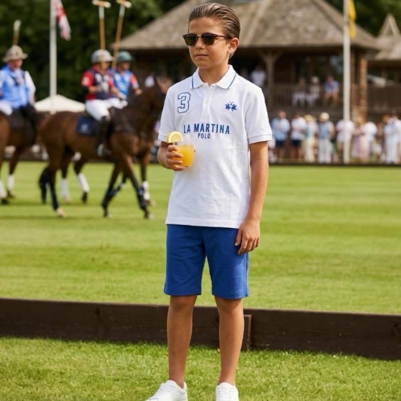 La Martina Boys Navy Blue Short Set 12y