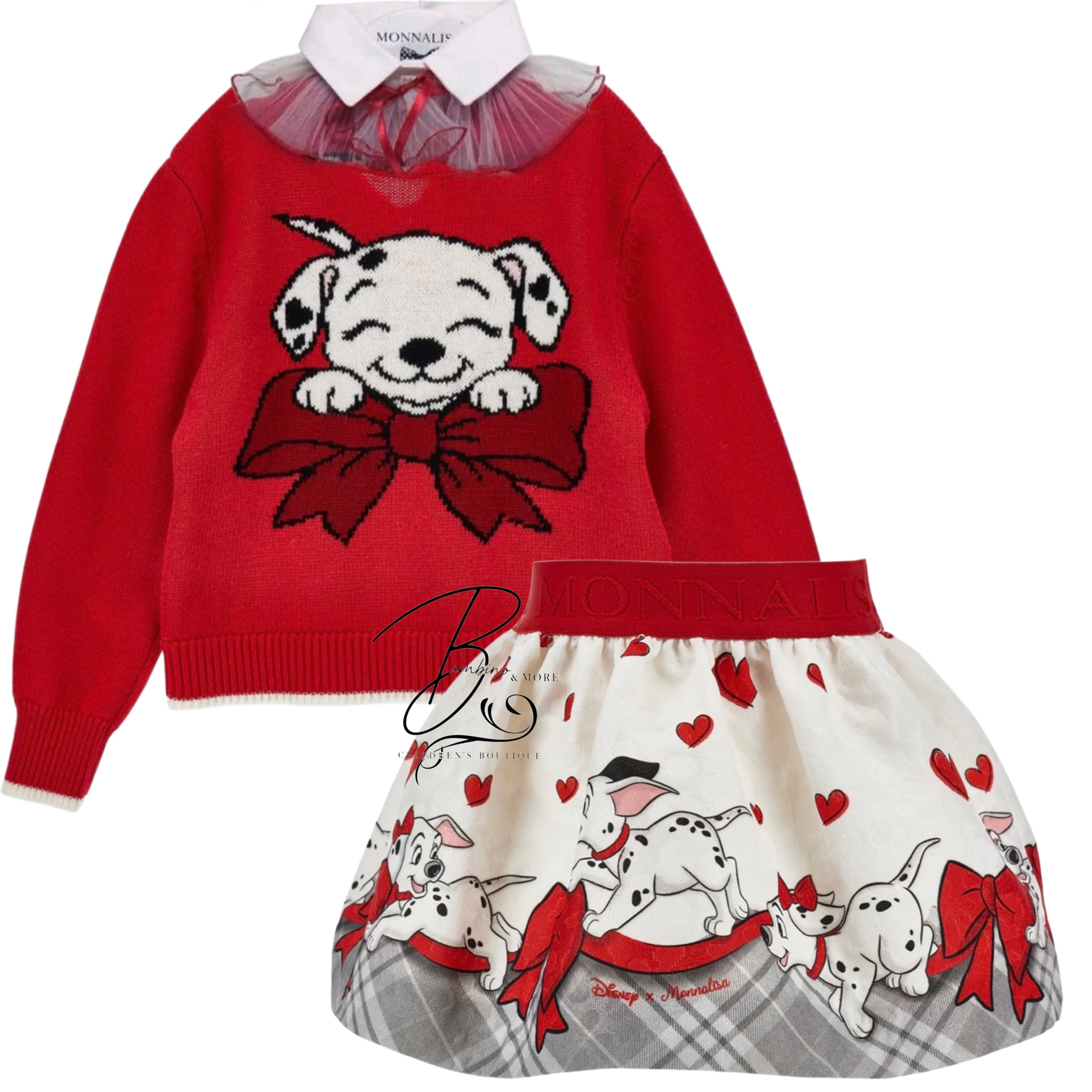 monnalisa girls 101 dalmations skirt set